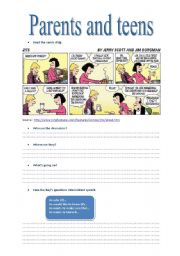 English Worksheet: Teens and parents : how to understand each other