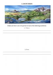 English worksheet: Landforms