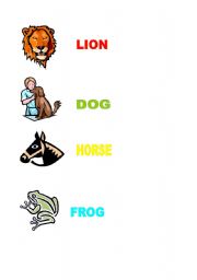 English worksheet: animals