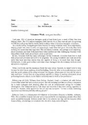 English Worksheet: English Test for the 9th
