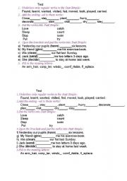 English Worksheet: Test on Past Simple