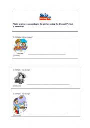 English Worksheet: present progressive grammar exercises