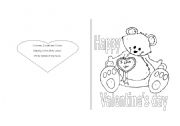 English Worksheet: Valentines day card for young learners