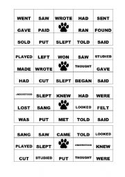English Worksheet: Bingo - Simple Past Verbs