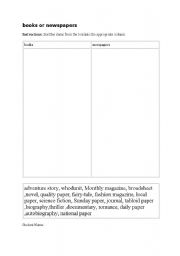 English worksheet: Books or papers