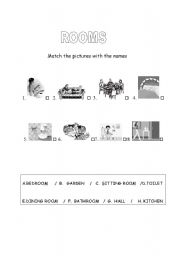 English Worksheet: ROOMS