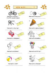 English Worksheet: how much...?