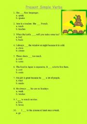 English Worksheet: Present Simple