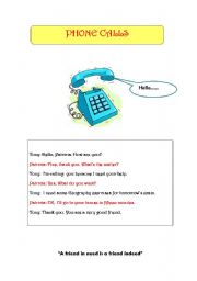 English worksheet: PHONE CALLS