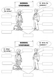 English Worksheet: School Uniforms