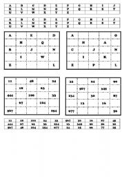 English Worksheet: Bingo letters and numbers