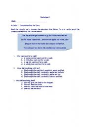 English worksheet: Reading Comprehension