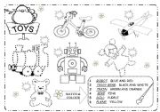 English Worksheet: TOYS 3  - B&W - EDITABLE