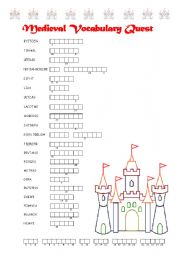 English Worksheet: Medieval Vocabulary Quest - The Knights of the Round Table + Key 