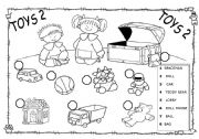 English Worksheet: TOYS 2 -  B&W  especially for very Young learners