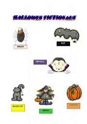 English worksheet: HALLOWEN PICTIONARY