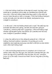 English Worksheet: running dictation (LITTLE RED RIDING HOOD)