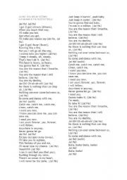 English Worksheet: COMPLETE THE MUSIC
