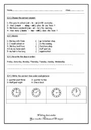 English worksheet: test