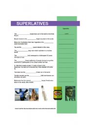 English worksheet: Superlatives worksheet
