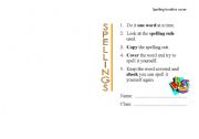English worksheet: Spelling Booklet cover