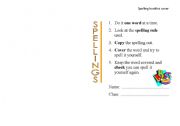 English Worksheet: Spelling Booklet cover