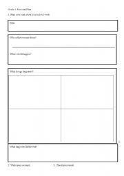 English Worksheet: Recount Writing Frame