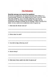 English worksheet: Reading comprehension