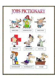 English Worksheet: JOBS PICTIONARY