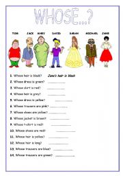 English Worksheet: whose?