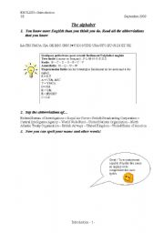 English worksheet: Alphabet-numbers