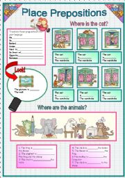 English Worksheet: Place prepositions