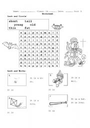 English worksheet: describing things