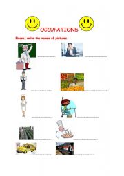 English worksheet: occupations