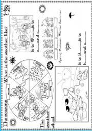 English Worksheet: the weather and the seasons:)