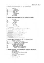 English worksheet: To have got