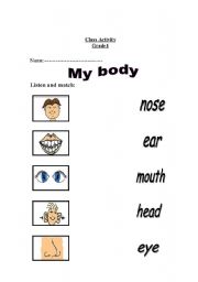 English worksheet: My body