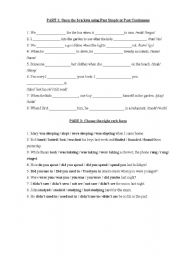 English Worksheet: Past Simple and Past Continuous