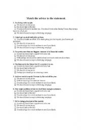 English worksheet: Should