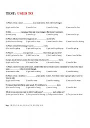 English Worksheet: USED TO (test)