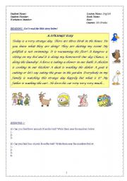 English Worksheet: 4 pages long worksheet on housework with reading and writing, vocabulary exercises