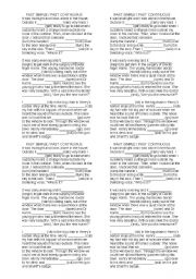 English Worksheet: PAST SIMPLE CONTINUOS