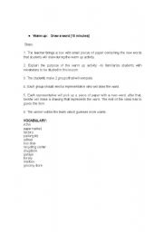 English Worksheet: Warm up
