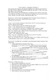 English Worksheet: PAST SIMPLE X PRESENT PERFECT