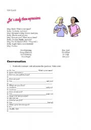 English Worksheet: first class