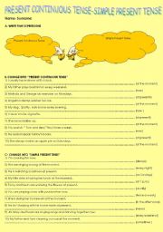 present continuous tense-simple presen tense