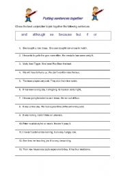 English Worksheet: Putting sentences together