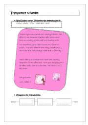 English worksheet: Frequency adverbs