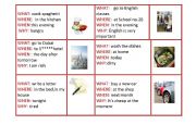English Worksheet: Present Continuous and Wh-questions