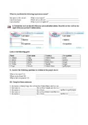 English Worksheet: Giving personal information